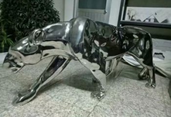 園林獵豹雕塑，噴漆運動雕塑，彩繪形式