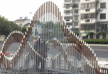 城市假山雕塑，網格景觀雕塑，古銅效果