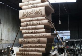 景區書籍雕塑,鍍金歐式雕塑,鐵藝材質