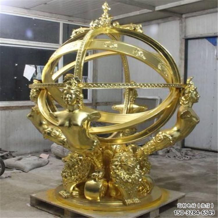 酒店渾天儀雕塑制作,鍍金歐式雕塑,仿古擺件 酒店渾天儀雕塑制作,鍍金歐式雕塑,仿古擺件