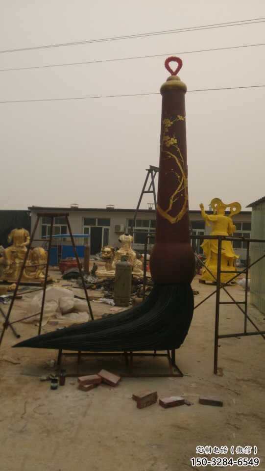 街道毛筆雕塑,鍛造景觀雕塑,古銅效果 街道毛筆雕塑,鍛造景觀雕塑,古銅效果