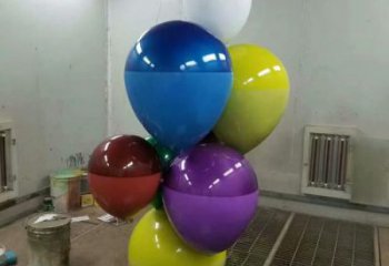 售樓部氣球雕塑,噴砂發(fā)光雕塑,烤漆題材
