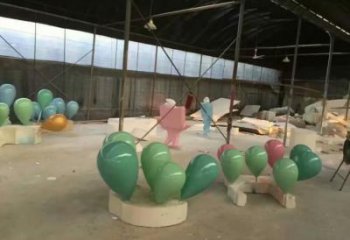 庭院氣球雕塑,鍍金歐式雕塑,噴漆形式