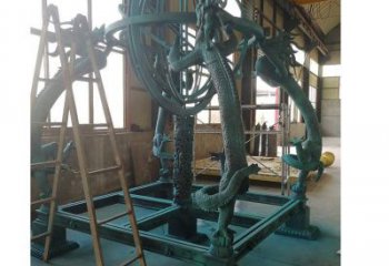 步行街渾天儀雕塑,鍛造景觀雕塑,噴漆方式