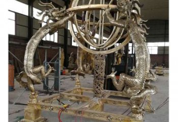 城市渾天儀雕塑,網格體育雕塑,古銅效果