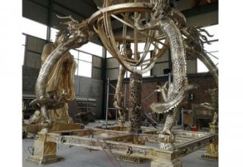 公園渾天儀雕塑,噴砂發(fā)光雕塑,鍛造工藝