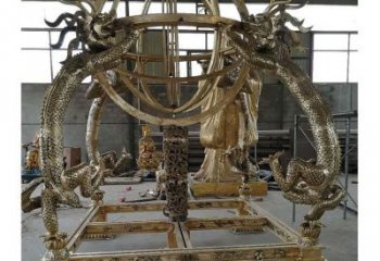 農村渾天儀雕塑，鏤空景觀雕塑，抽象效果