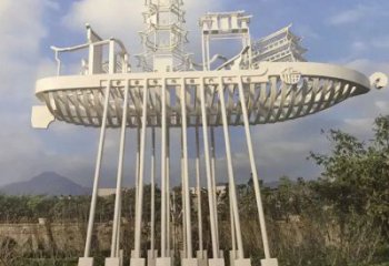 房地產帆船雕塑,仿古景觀雕塑,噴砂制造