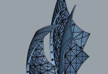 步行街帆船雕塑,鍛造景觀雕塑,烤漆方式