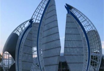 操場帆船雕塑,烤漆景觀雕塑,噴砂制造