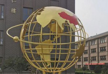 廣場地球儀雕塑，卡通水景雕塑，抽象效果