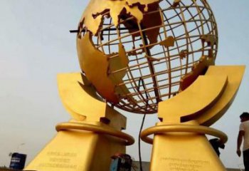 售樓部地球儀雕塑，噴砂發光雕塑，彩繪題材