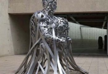 公園字母人物雕塑,噴砂發(fā)光雕塑,鑄銅工藝