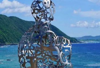 農村字母人物雕塑,鏤空景觀雕塑,抽象效果