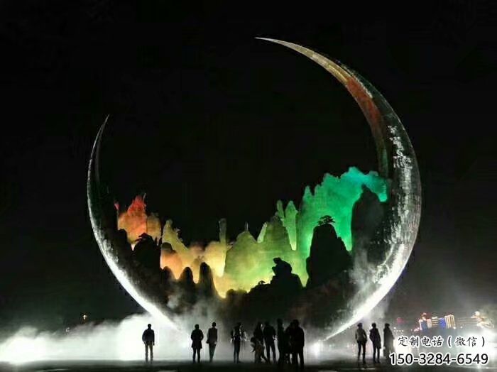 城市月亮雕塑,網格體育雕塑,古銅效果 城市月亮雕塑,網格體育雕塑,古銅效果