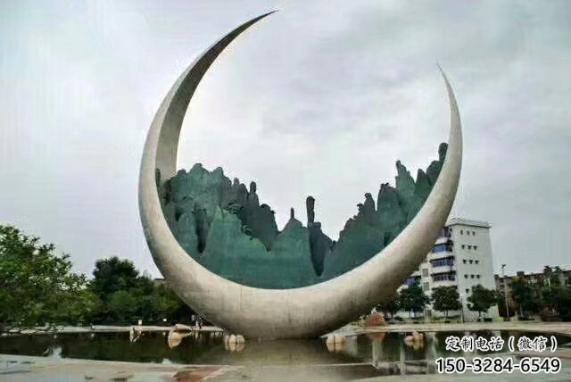 農(nóng)村月亮雕塑,鏤空景觀雕塑,抽象效果 農(nóng)村月亮雕塑,鏤空景觀雕塑,抽象效果