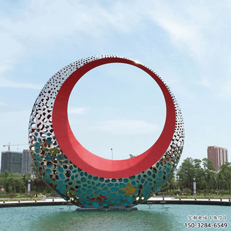 小區(qū)月亮雕塑,拉絲景觀雕塑,抽象效果 小區(qū)月亮雕塑,拉絲景觀雕塑,抽象效果