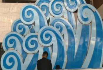 仿真云朵雕塑，鏤空景觀雕塑，烤漆制造