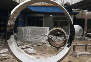 大型月亮雕塑，鍛造景觀雕塑，鏡面工藝