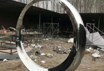 室內月亮雕塑，拉絲景觀雕塑，抽象效果