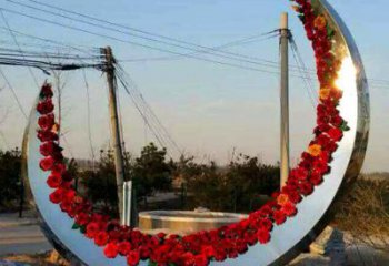 售樓部月亮雕塑,噴砂發(fā)光雕塑,烤漆題材