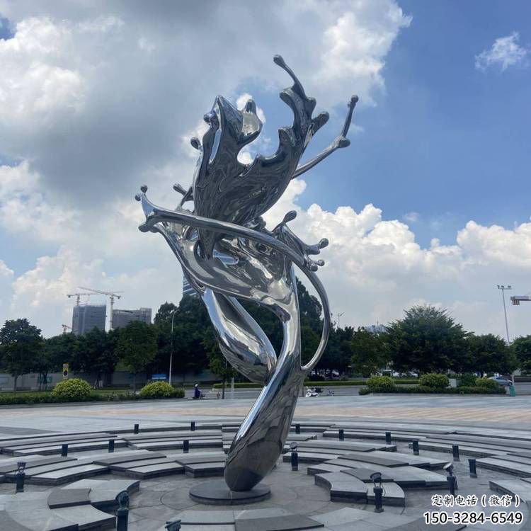 園林海浪雕塑,噴漆景觀雕塑,鏡面形式 園林海浪雕塑,噴漆景觀雕塑,鏡面形式