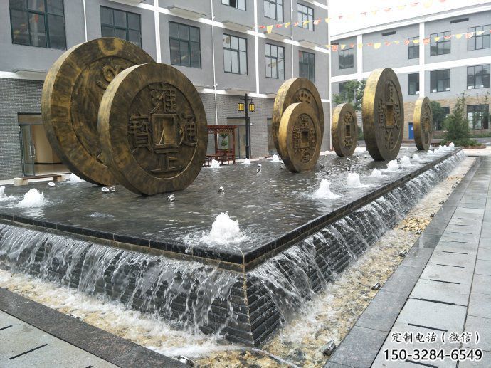 景觀館銅錢雕塑,黃銅景觀雕塑,鑄銅工藝 景觀館銅錢雕塑,黃銅景觀雕塑,鑄銅工藝