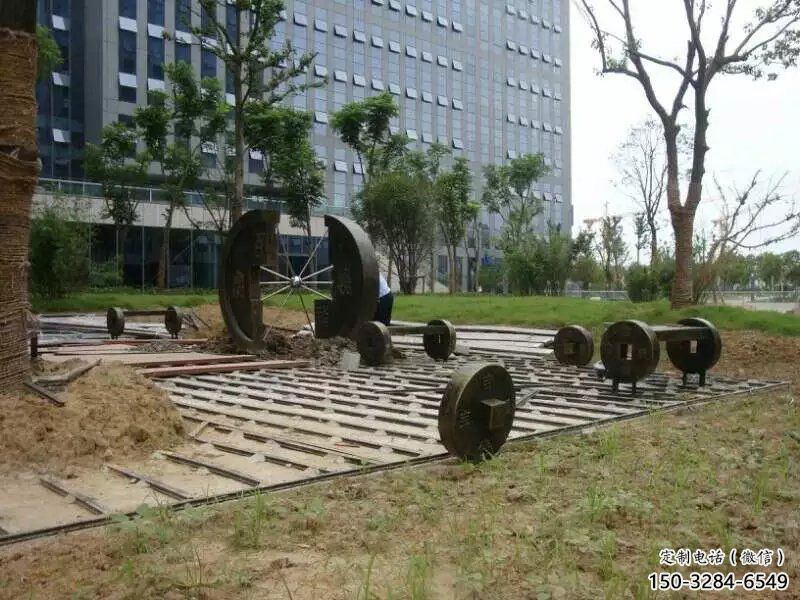 幼兒園銅錢雕塑，鐵藝文化雕塑，鑄造制作