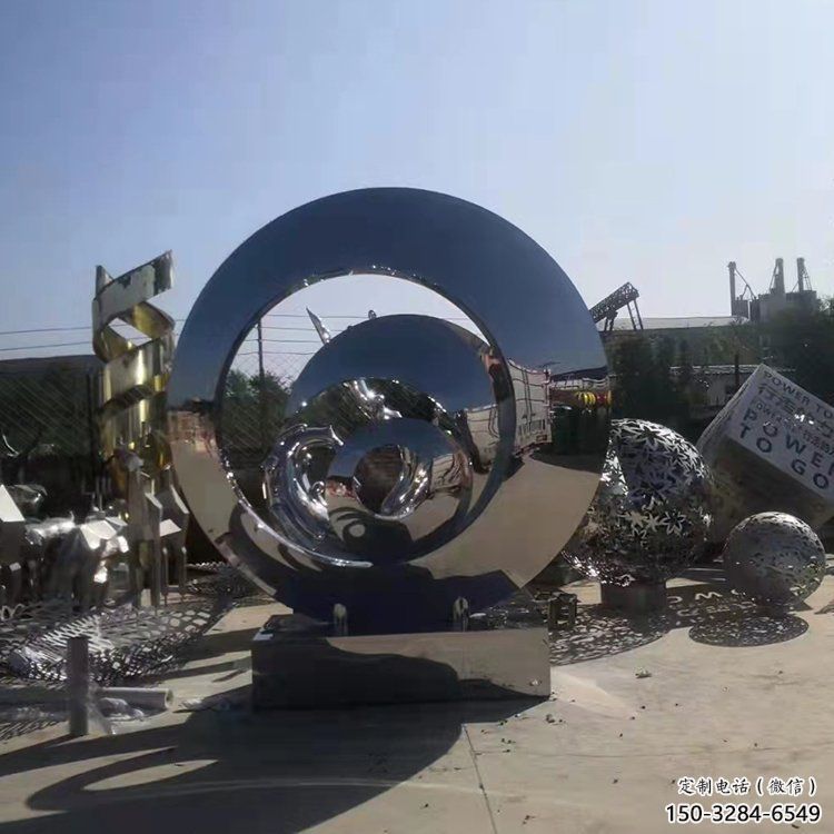 步行街圓環雕塑,鍛造景觀雕塑,鏤空方式 步行街圓環雕塑,鍛造景觀雕塑,鏤空方式