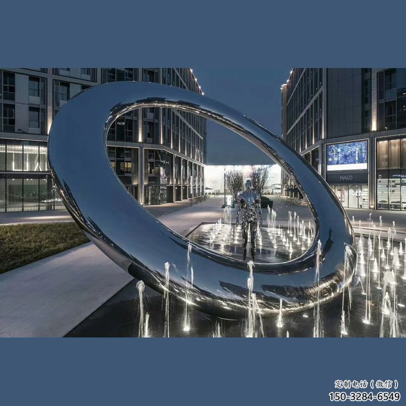 操場圓環雕塑，鏤空景觀雕塑，噴砂制造