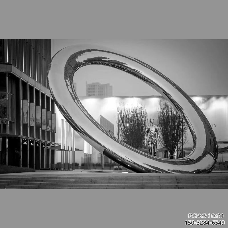 廣場圓環雕塑,抽象水景雕塑,鏡面效果 廣場圓環雕塑,抽象水景雕塑,鏡面效果