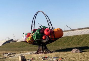 公園花籃雕塑,噴砂發光雕塑,鍛造工藝