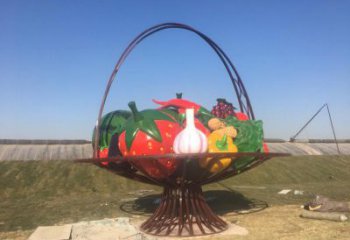 美陳花籃雕塑,鍍銅景觀雕塑,鍍銅工藝