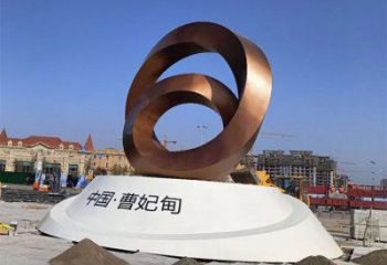 戶外圓環(huán)雕塑，烤漆歐式雕塑，抽象工藝