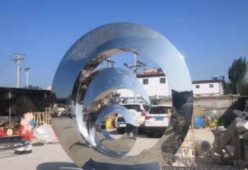 景區圓環雕塑，鏡面歐式雕塑，鐵藝材質