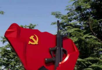 小區黨徽雕塑,拉絲黨建雕塑,抽象效果