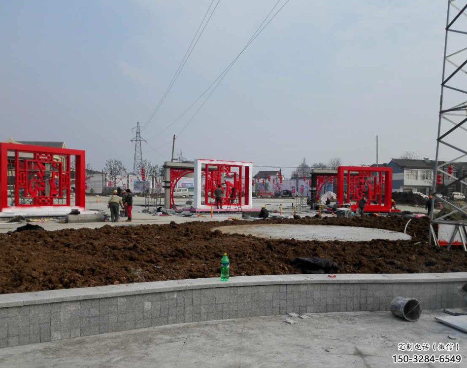 操場(chǎng)福字雕塑,鏤空景觀雕塑,噴砂制造 操場(chǎng)福字雕塑,鏤空景觀雕塑,噴砂制造