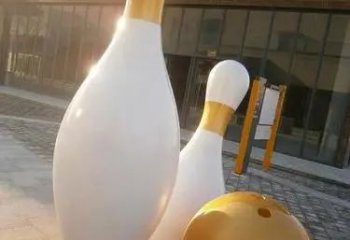 大型保齡球雕塑,鍍銅景觀雕塑,鏡面工藝