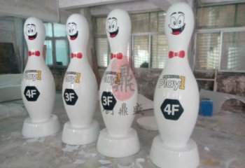 售樓部保齡球雕塑,噴砂發光雕塑,烤漆題材