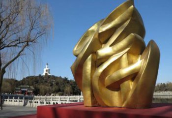 景觀館福字雕塑,鍍銅景觀雕塑,鍍銅工藝