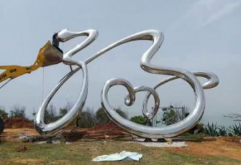 室內(nèi)福字雕塑,拉絲景觀雕塑,抽象效果