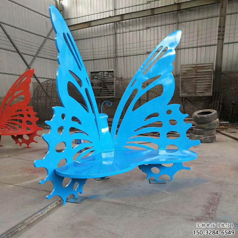 蝴蝶座椅雕塑 公園草地擺件 烤漆雕塑 蝴蝶座椅雕塑 公園草地擺件 烤漆雕塑