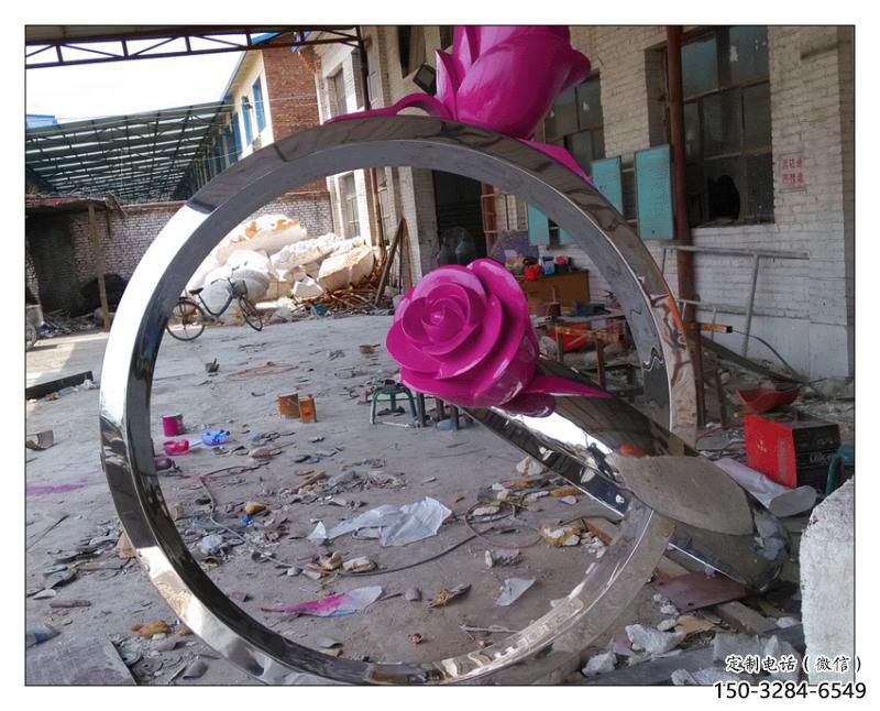 街頭戒指雕塑 大型別墅區擺件 鋼管雕塑 街頭戒指雕塑 大型別墅區擺件 鋼管雕塑