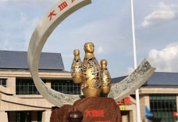 房地產酒瓶雕塑，仿古景觀雕塑，噴砂制造