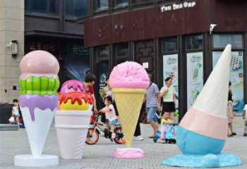 大型雪糕雕塑 鍛造發(fā)光小品 房地產(chǎn)雕塑