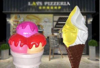 噴漆雪糕雕塑 中式村口小品 草地雕塑