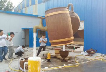 抽象水壺雕塑制作 店門口彩繪雕塑 步行街擺件