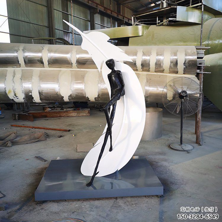 中式羽毛雕塑 啞光景觀小品 游樂場雕塑 中式羽毛雕塑 啞光景觀小品 游樂場雕塑