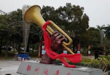 選用烤漆號角雕塑 鋼管景觀小品 室內雕塑