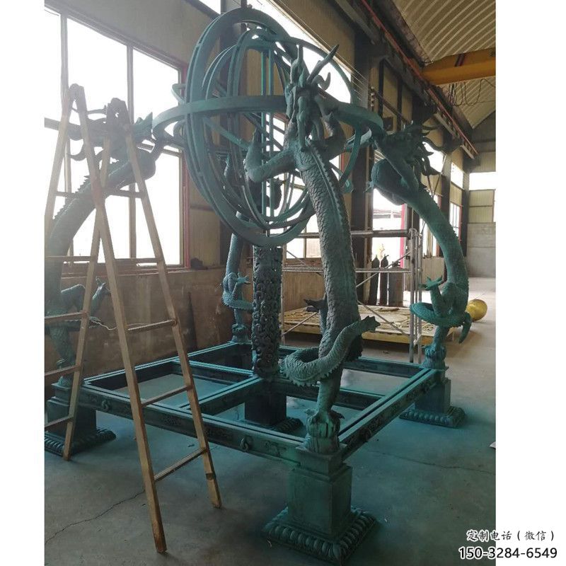 步行街地動儀雕塑，鍛造景觀雕塑，噴漆方式